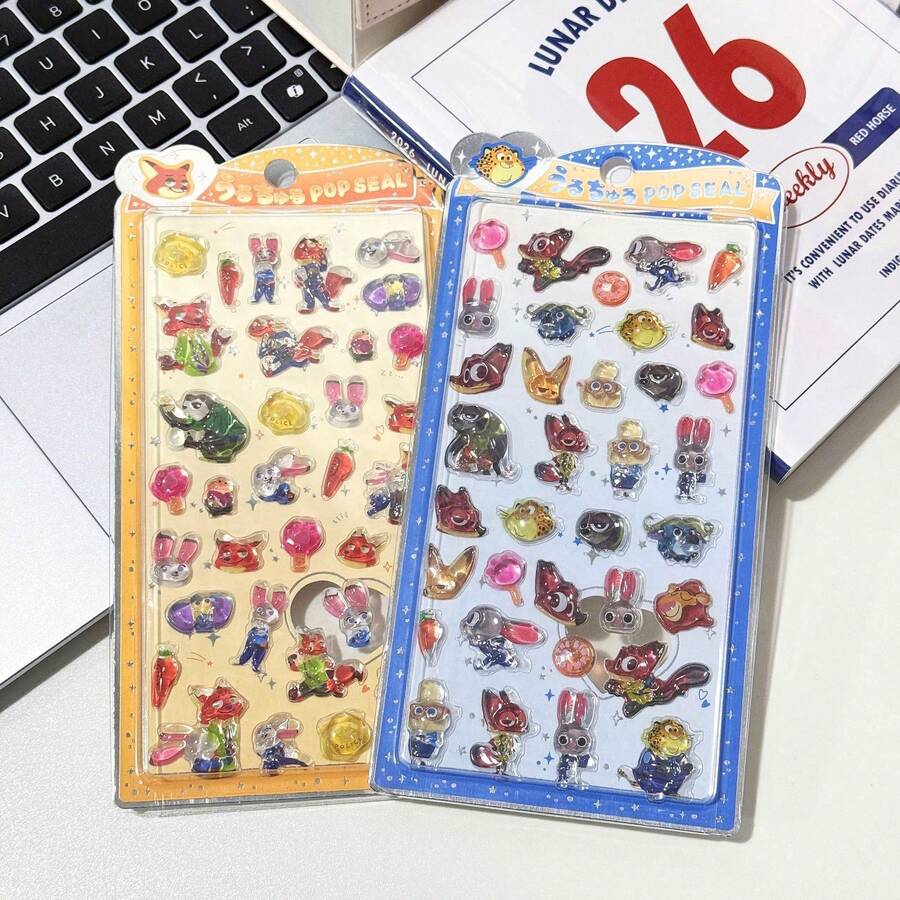 Cute 3D Embossed Stickers, Suitable For Decorating Phone Cases, Notebooks, DIY Projects, Making Fun Stickers, Also Applicable To Expand Diaries And Planners, 3D Relief Stickers, Diary Stickers, Decorative Stickers, Stationery Stickers - Multicolor - View 1