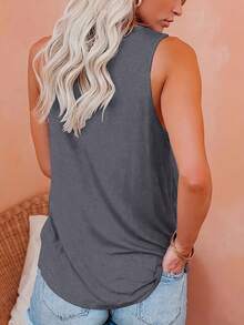 Summer Outfits For WomenPlus Size Sun Print Tank Top, Casual Crew Neck Sleeveless Tank Top For Summer, Women's Plus Size ClothingLoose And Comfortablesummer Tops For Women - 白色 - 查看 11