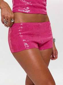 2026 Women's Sequin Shorts For Summer, Suitable For Music Festivals, Night Outings, Night Parties,Club Sexy - Negro - Ver 11