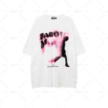 Men's And Women's American Urban Style Short-Sleeved T-Shirt Made Of Thick Cotton, Featuring A Modern And Elegant Letter Print And Silhouette, With A Loose And Versatile Fit. - 白色 - 查看 5