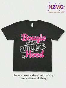 100% Cotton 1 Piece Women's Cotton T-Shirt With Small Hood Print, Round Neck, Comfortable And Breathable, Ideal For Casual Wear G 100% Cotton Women's Simple Solid Color T-Shirt, Loose And Slim Fit Casual Short Sleeve - 黑色 - 查看 3