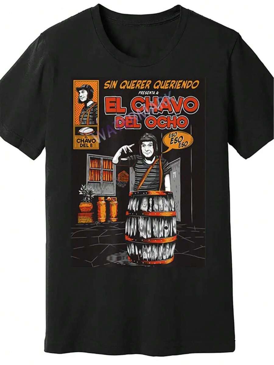 [Playera LocalEl Chavo] Playera de manga corta divertida para hombres, mujeres y niños - Diseños coloridos LocalEl Chavo 79929 - Negro - Negro - Ver 1