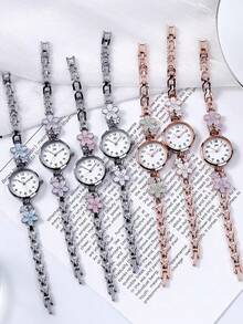 1 chiếc đồng hồ nữ màu bạc họa tiết hoa, mặt tròn với men hoa anh đào màu xanh lam và điểm nhấn pha lê, đồng hồ đeo tay thạch anh kiểu dáng thường ngày, món quà hoàn hảo cho ngày Valentine và sinh nhật. - Một cỡ - Xem 7