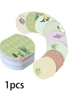 4pcs Asymmetric Plant Shaped Sticky Notes, Self-Adhesive Memo Pad, Creative Aquarium Decoration, Reusable Notes For Office & Student - B - View 8
