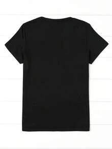 Camiseta de mujer para primavera y verano - Negro - View 2