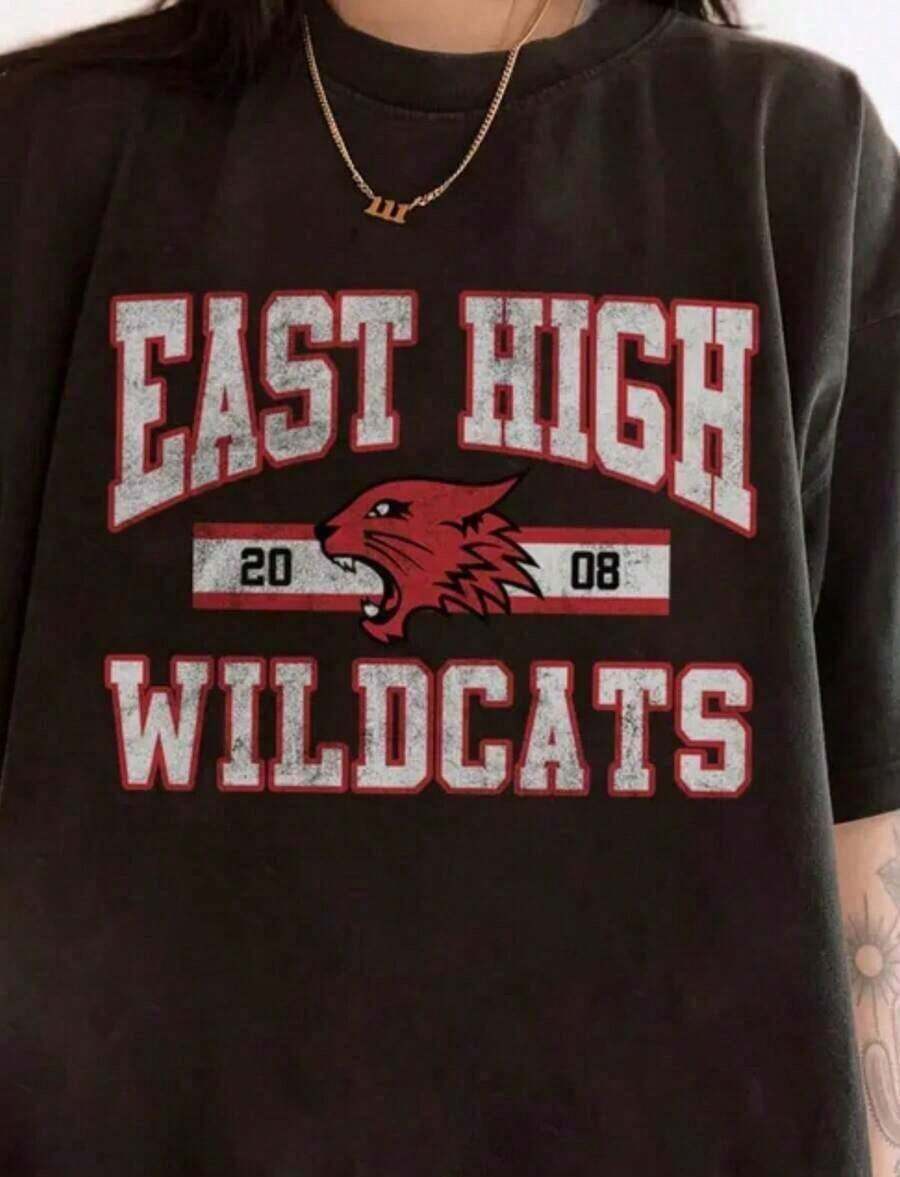 2026 Fashion Women's Quality Casual Cotton T-Shirt, Summer Tops, High School Musical The Series East High Mascot Logo T-Shirt, Gift T-Shirt For Family Trips, WaltWorld Women's Birthday Tops, Unisex Basic T-Shirt - 黑色 6 - 查看 1