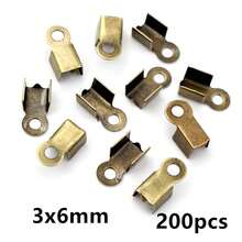 200pcs Cove Clasps Cord End Caps String Ribbon Leather Clip Tip Fold Crimp Bead Connectors For DIY Jewelry Making Supplies - Crod End - View 10