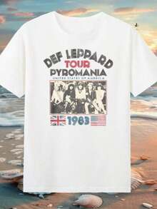 Camisetas Casuales Premium Unisex Bonitas   Camisetas Casuales Premium Unisex Bonitas   Camiseta de Concierto de Inspiración Vintage "Rock 'N' Roll Never Dies"   Camiseta de Banda de Música Retro Boho - Blanco 5 - Ver 6
