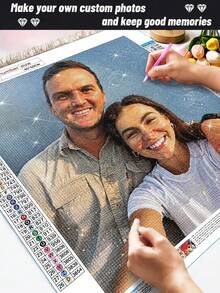 Personalized 5D Diamond Painting, Custom Photo High-Definition Printing, DIY Handicraft, Full Diamond Coverage, Durable Canvas, Easy To Operate, Home Decor, Birthday Gift - Multicolor - View 3