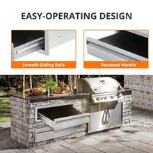 Weatherproof Stainless Steel Outdoor Kitchen Drawer  Built-In Storage Cabinet For BBQ Island & Patio Grill, - Second Floor 18" W X 15" H X 23"D - View 4