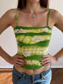 Camiseta de tirantes con estampado de leopardo, estilo casual y elegante para la moda callejera, adecuada para el uso diario en verano - Multicolor - Ver 3
