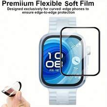 适用于华为 Watch Fit5/Fit5 Pro 的 4 片装 TPU 屏幕保护膜，非玻璃材质，柔软防刮，超薄高清软保护膜，3D 全覆盖，高清透明 - 4pcs for 華為Watch Fit5 - 查看 3