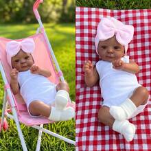 18 Inch Lifelike Vinyl Handmade Open Eyes Reborn Doll, Cloth Body Realistic Doll, Handpainted Hair, Companion Collectible Toy, Birthday Christmas Gift - As Shown - View 7