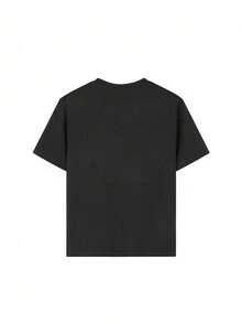 Camiseta mujer con mariposa rosa brillante efecto diamante, alas con degradado y detalles luminosos + estrellas, estampadoérmico de alta definición sobre fondo - Negro - Ver 2