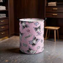 Miniso Sanrio Kuromi All-Over Print Laundry Basket Collapsible Storage Bin With Handles,Organizer For Laundry Room, Bedroom & Room - Multicolor - View 3