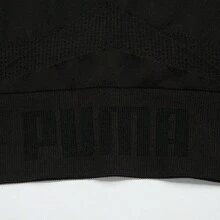 Puma Áo bra thể thao dáng ngắn tối giản in logo dành cho nữ - màu đen - Xem 4