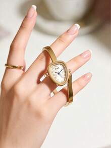 1 Stück Elegante Retro Quarzuhr für Damen, Schlangen-förmiges Zifferblatt mit Zahlenmarkierung Armbanduhr, hochwertige Legierungsgehäuse, luxuriös minimalistisch elegant, geeignet für täglichen Gebrauch, Büro, Party, Hochzeit und andere Anlässe, ein ideales Geschenk für Ehefrau, Schwester, Freundin, Familie, Freunde, und ein exquisites Uhren-Accessoire für besondere Anlässe wie Geburtstag, Jahrestag - Weiss - Übersicht 2