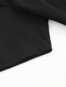 Premium Quality Graphic T-Shirt For Women, Plus Size Clothing, Plus Size Women's T-Shirt, Casual Short Sleeve Crew Neck Top, Medium Elasticity Fabric, Machine Washable, Comfortable Fit For All Seasons, Women's T-Shirt, Unique Design T-Shirt, Comfortable Fit Vintage T-Shirts. - 黑色 - 查看 6