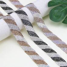1 Yard Glass Diamond Minimalist Hot Melt Glue Decorative Trim, Willow Wave Design, Suitable For Hair Accessories, Clothing, Bags, Shoes Decoration, Craft Art Supplies - Willow Leaves - View 7