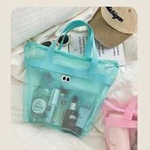 1pc Beach Toy Bag, Large Beach Tote Bag, Foldable Oversized Beach Bag For Collecting Toys, Shells, Clothes And Towels (Made Of Lightweight Mesh Fabric, Do Not Overload With Heavy Items, Not For Outdoor Backpack Or Shopping Use), Waterproof Beach Shower Tote, Travel Storage Bag Suitable For Vacation, Kids Beach Toys - Multicolor - View 10