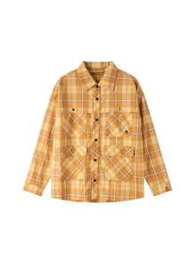 Timberland Áo sơ mi nam dáng rộng có túi, hiệu SPRUCE Y, mẫu mới mùa hè 2026, họa tiết kẻ caro, tay dài. - A6FZ7763 - Xem 1