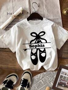 Camiseta de Ballet Personalizada, Camiseta de Zapatos de Bailarina Personalizada, Regalo de Danza Personalizado, Camiseta para Equipo de Danza, Un Regalo para Entusiastas del Ballet - Blanco - Ver 11