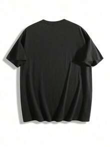 Camiseta Negra de Algodón 100% de Peso Pesado para Hombre - Camiseta de Manga Corta con Temática Conmemorativa y Corte Holgado. Está impreso con textos como "En memoria de quienes lucharon por mí" y patrones de flores de amapola rojas. Esta blusa lavable a máquina es transpirable y cómoda, adecuada para atuendos de fiestas navideñas de invierno, y también se puede usar en primavera, verano y otoño. Éxito de . - Negro - Ver 3