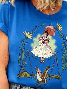Flower Tightrope Walker Swea Tightrope Girl The Haunted Mansion Shirt Foolish Mortal Land Halloween Family Matching Outfi. Ll Seasons, Fashionable Top - 藍5 - 查看 8