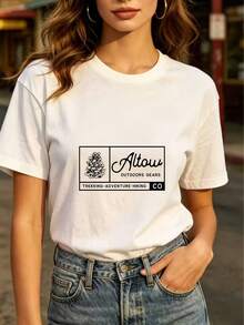 Camiseta de exterior Altou de 180g, moderna y unisex, es el regalo perfecto para amigos, familiares y equipos, ideal para senderismo y aventuras, cómoda y elegante, adecuada para festivales de música de verano y salidas. | Diseño exquisito |   Suelto y cómodo |   Fácil de combinar | - Blanco - Ver 7