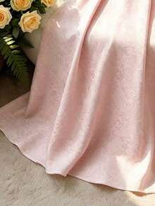 Vestido largo elegante de línea A con tirantes de espagueti y espalda descubierta, de jacquard rosa, apropiado para vacaciones, verano, vuelta al colegio, graduación, San Valentín, Navidad, festivales de música, Día de la Madre, Halloween, Acción - Rosa - Ver 3