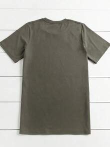 Camiseta de manga corta casual con estampado de leopardo para mujeres, blusas gráficas para mujer - Gris - Ver 2