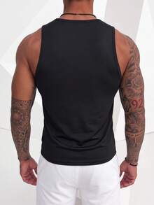 ZYNTH BALENO Camiseta de tirantes de cuello redondo cómoda para hombres, adecuada para varios deportes, esencial para hombres musculosos en verano - Negro - Ver 8
