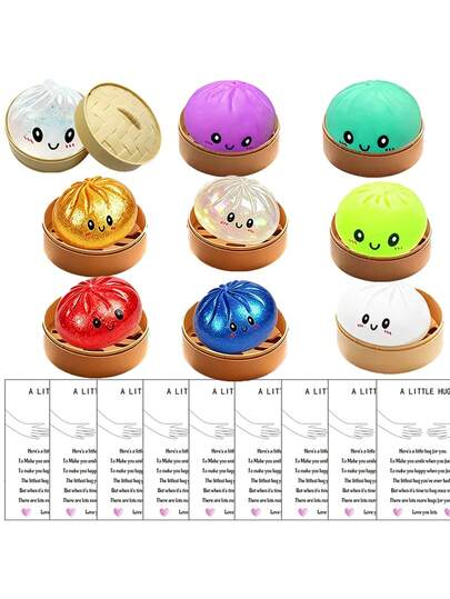 2/4/5/6 Pcs Set Glitter Dumpling, Glitter Dumpling Slow Rebound Toy, Dumpling Slow Rebound Stress Ball, Fun Bun Decompression Toy, Slow Rebound Squeeze Dough Toy, Mystery Set Carnival Prize (Random)
