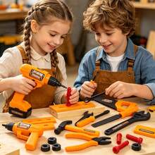 10pcs/20pcs Kids Tool Toy Set - Realistic Construction Tool Set Includes Drill, Hammer, Saw, Wrench - Interactive Role Play Tools Suitable For Boys Girls, STEM Educational Building Toys For Children 3+ Years Old - Multicolor - View 5