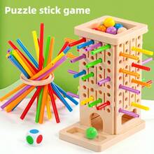1pc Multi-Color Pull Rod Game Tower, Interactive Multiplayer Tabletop Game, Colorful Stick Drop Game For Family Gathering, Tabletop Game, Educational Strategy Game, Ideal Birthday/Holiday/Couple/Daily Gift, Party Favor, Stress Relief Essential - Multicolor - View 7