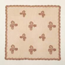 1pc Western Embroidered Bandana Scarf | Vintage Square Head Scarf For Women, Bohemian Hair Wrap, Cute Neck Accessory Gift - 棕色 - 查看 3