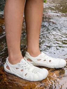 ZVB Women's Trekking Shoes, Water Shoes, Outdoor Sports Shoes, Thick-Soled Breathable Shoes, Women's Summer Outdoor Sandals, Closed Toe Slippers, Water Shoes Suitable For Barefoot Enthusiasts, Swimming & Diving, Outdoor Sandals, Fishing Water Shoes - White - View 10