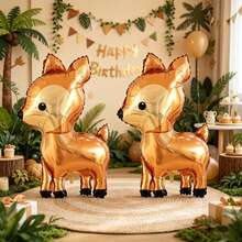 2pcs Jungle Deer Aluminum Foil Balloons Jungle Birthday Party Decoration Balloons Christmas Deer Balloons For Christmas Decoration New Year Holiday Decoration - View 2