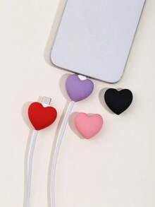 1 chiếc bảo vệ cáp dữ liệu hình trái tim, tương thích với cáp sạc nhanh 20W của Apple. - Nhiều màu - Xem 2