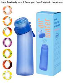 1pc Colorful Box Sports Water Bottle Set, Includes 1 Random Oval-Shaped Flavor Capsule, Fruit Drink Flavor Capsule, Outdoor Sports Creative Water Bottle Flavor Capsule, Suitable For Fitness And Outdoor Activities, Suitable As Gift For Boys And Girls, 1 Random Flavor Out Of 7 Flavors - Multicolor - View 1