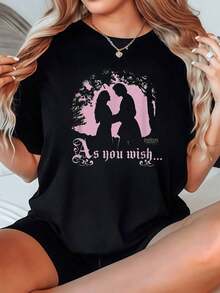 Short Sleeve Black As You Princess And Print Casual-Shirt Women Graphics Woman Shirts Casual Blouses For Lady - 黑色 - 查看 1