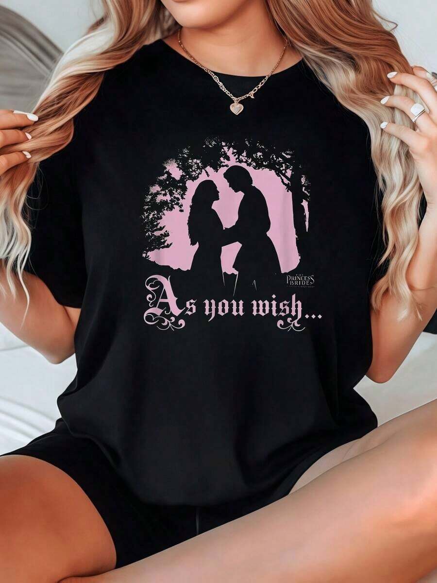 Short Sleeve Black As You Princess And Print Casual-Shirt Women Graphics Woman Shirts Casual Blouses For Lady - 黑色 - 查看 1