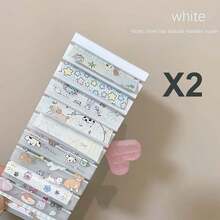 2pcs Nail Foils Gradient Transfer Foil Storage Box Nail Art Stickers Stripe & Floral Manicure Decals Nails Case - Multicolor - View 14