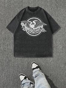 New 2026 Model, 100% Washed Cotton, Urban Casual Style, Suitable For Parties Or Festivals, Soft And Breathable Fabric, Modern Print Design, Unisex, Lightweight And Comfortable To Wear, Vintage Fashion Design. - Black - View 1