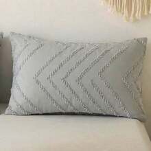 1/2pcs Set Wave Cut Flower Dark Grey Pillowcase - Includes 1 Or 2 Pillowcases (Pillow Insert Not Included), Reversible, Cute Fresh Country Style, Lightweight And Breathable, Machine Washable, Country Style - Dark Grey - View 14