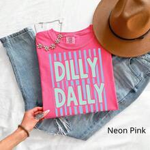 Camiseta Dilly Dally de , Camiseta con Estampado de Rayas Estilo Preppy, Camiseta de Mujer para Primavera Verano, Top Casual Estético y Bonito, Regalo para Ella o su Pareja - Azul - Ver 5