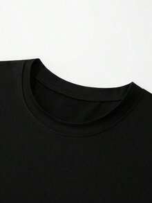 Men's Clothing, Men's Short-Sleeved T-Shirt, Round Neck Design, 100% Cotton, Pattern Print, Slim Fit, Casual And Tailored T-Shirt Ideal For Summer, Gift For Local Men In Mexico - 黑色 - 查看 4