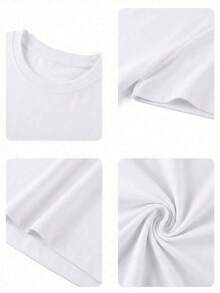 Women's Short Sleeve T-Shirt With Strawberry Basket And Letter Print, Round Neck, American Vintage Style, Casual, For Summer, White QARC - 白色 - 查看 7