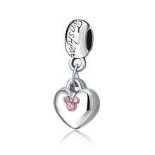 Mặt dây chuyền hình nơ và trái tim lấp lánh đính đá Cubic Zirconia, phù hợp với vòng tay charm kiểu Châu Âu, trang sức xếp lớp thanh lịch để đeo hàng ngày, quà tặng sinh nhật, kỷ niệm, ngày Valentine. - Bạc - Xem 13