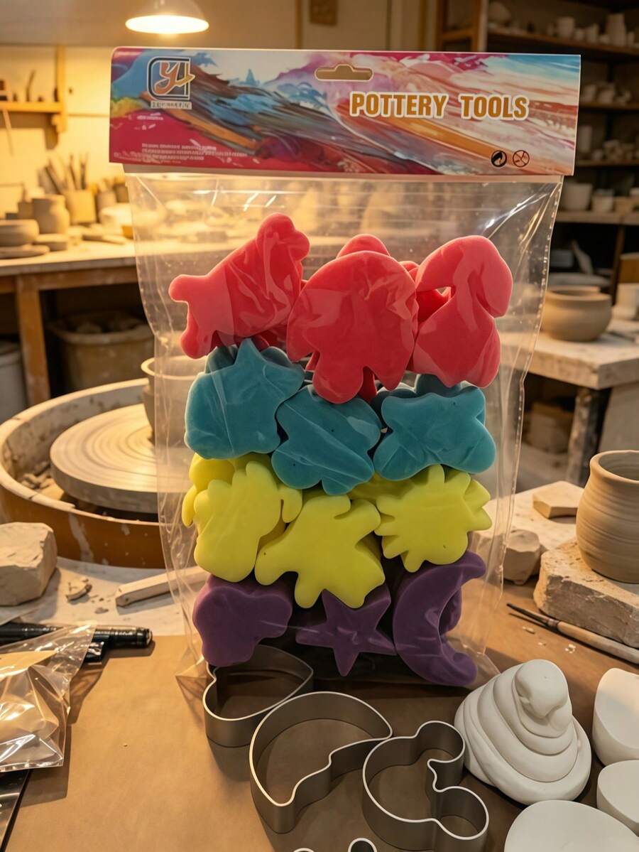 24Pcs/ 12pcs Shaped Painting Sponge Set, Assorted Pattern Foam Sponge Stamps Paint Applicators, DIY Craft Art Painting Sponges For Adults Handmade Creation - Multicolor - View 1